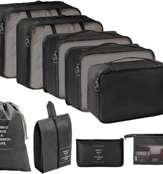 9 set Packing Cubes for Travel,Effortless Organization Cube for Quick Packing& Unpacking, Travel Must Have Suitcase Organizer Essentials for any Journey,Business trip,Cruise,Camping,hiking,Vacation.