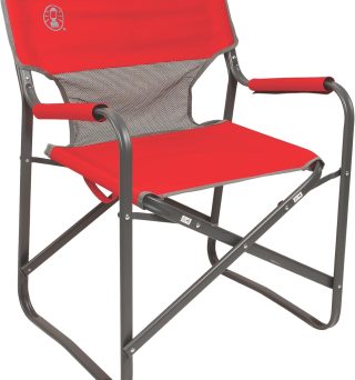 Coleman Outpost Breeze Folding Camp Chair with Cooling Mesh Back, Portable Outdoor Chair Supports up to 300lbs